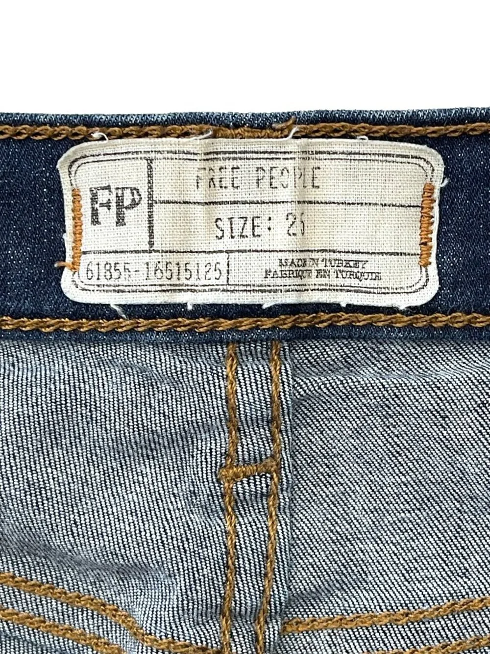 Free People Distressed Skinny Jeans Dark Wash Size 25